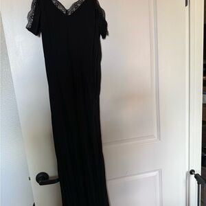 Forever 21 Black Maxi Dress with Lace Detail